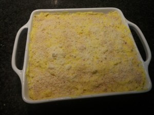 Lasagna vegetariana con ricotta alle olive nere e frutta secca
