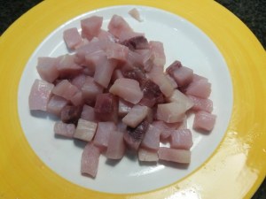 Scialatielli bicolore con pesce spada e peperoncini verdi