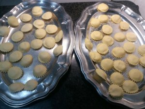 Ravioli ripieni di ricotta e mortadella con zucca e porcini