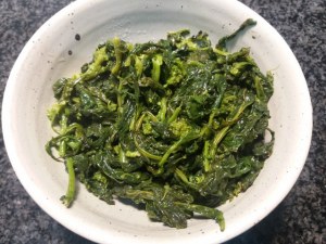 Baccala foderato al guanciale su crema di friarielli