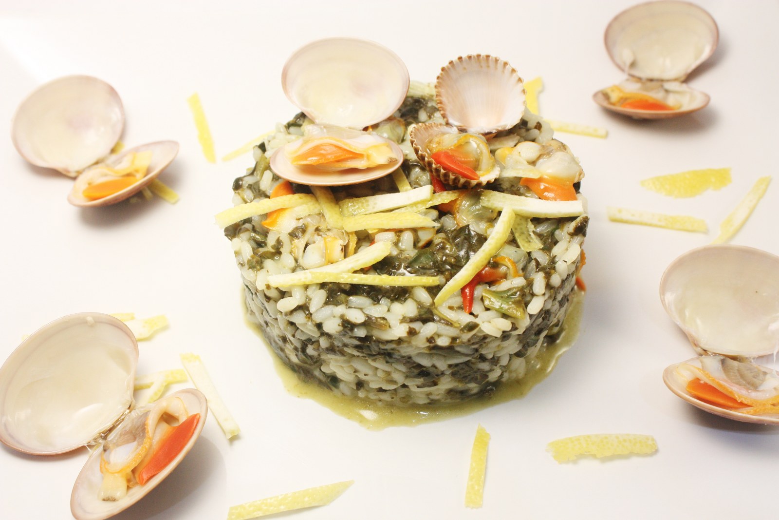 Risotto profumato al limone con spinaci e fasulare