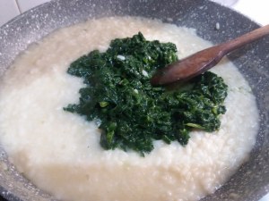 Risotto profumato al limone con spinaci e fasulare