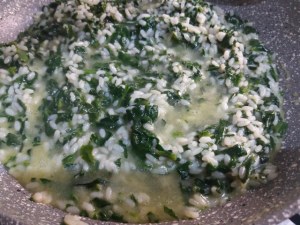 Risotto profumato al limone con spinaci e fasulare