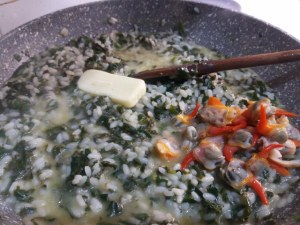 Risotto profumato al limone con spinaci e fasulare