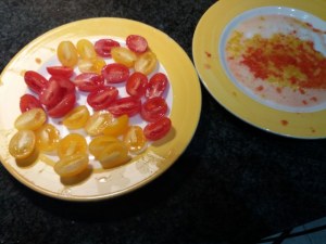 sedani rigati con pesto di friarielli gorgonzola e pomodori confit gialli e rossi