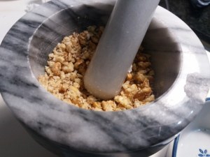 Risotto alla zucca con noci e panna acida allo zenzero