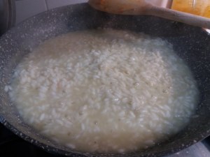 Risotto alla zucca con noci e panna acida allo zenzero