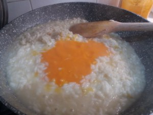 Risotto alla zucca con noci e panna acida allo zenzero