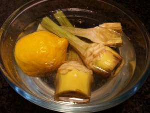 Flan di carciofi e baccala con crema di parmigiano