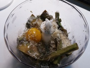 Flan di carciofi e baccala con crema di parmigiano