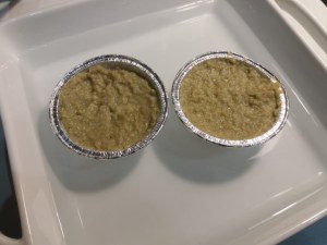 Flan di carciofi e baccala con crema di parmigiano