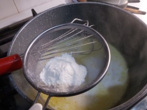 Flan di carciofi e baccala con crema di parmigiano