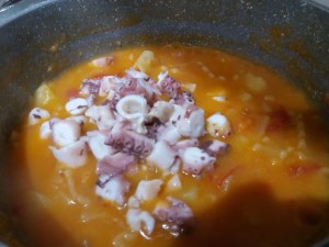 Pasta e patate con polpo verace