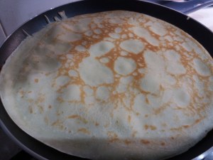 Crepes all'ortolana su fonduta di gorgonzola