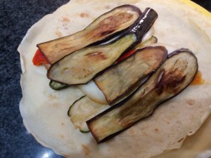 Crepes all'ortolana su fonduta di gorgonzola