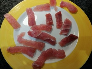 Mafalde alla carbonara di tonno con peperoni cruschi