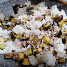 Totano imbottito alle melanzane su crema di burrata pugliese