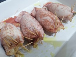 Totano imbottito alle melanzane su crema di burrata pugliese