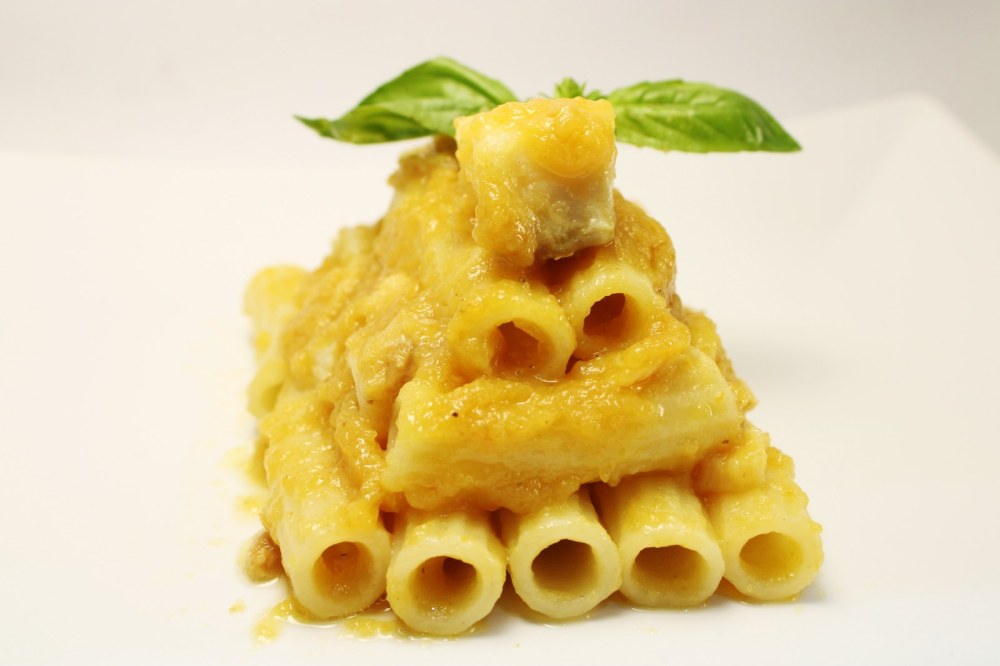 Elicoidali al ragu giallo di baccala