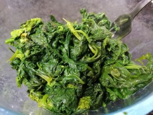 Flan di friarielli con crema di baccala