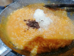 Risotto alla zucca con tartufo nero e caciocavallo