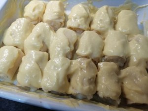 Paccheri ripieni di baccala e patate con crema di cavolfiore giallo