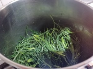 Sandwich di polenta fritta con agretti e mousse al gorgonzola