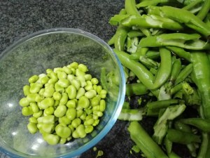 Spaghettone con crema di fave cozze e pecorino