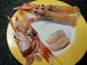 Scialatielli con scampi e zucchine in duplice fioritura
