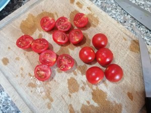 Polpette di pesce spada su caponata siciliana