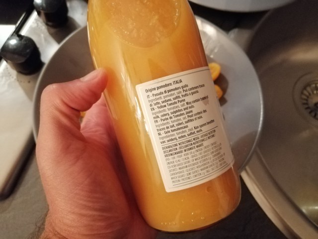 Pecorino alla pizzaiola con pomodoro giallo