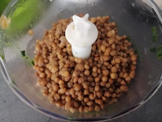 veggie burger di lenticchie e spinaci con le sue chips e pate di olive taggiasche