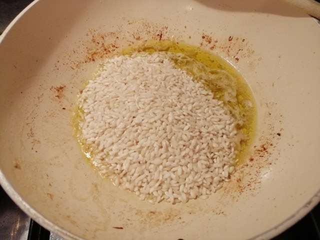 Risotto con porcini patate e rana pescatrice