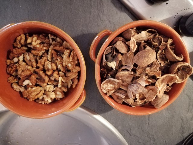 Fettuccine con pesto di noci di Sorrento porcini speck e toma di capra