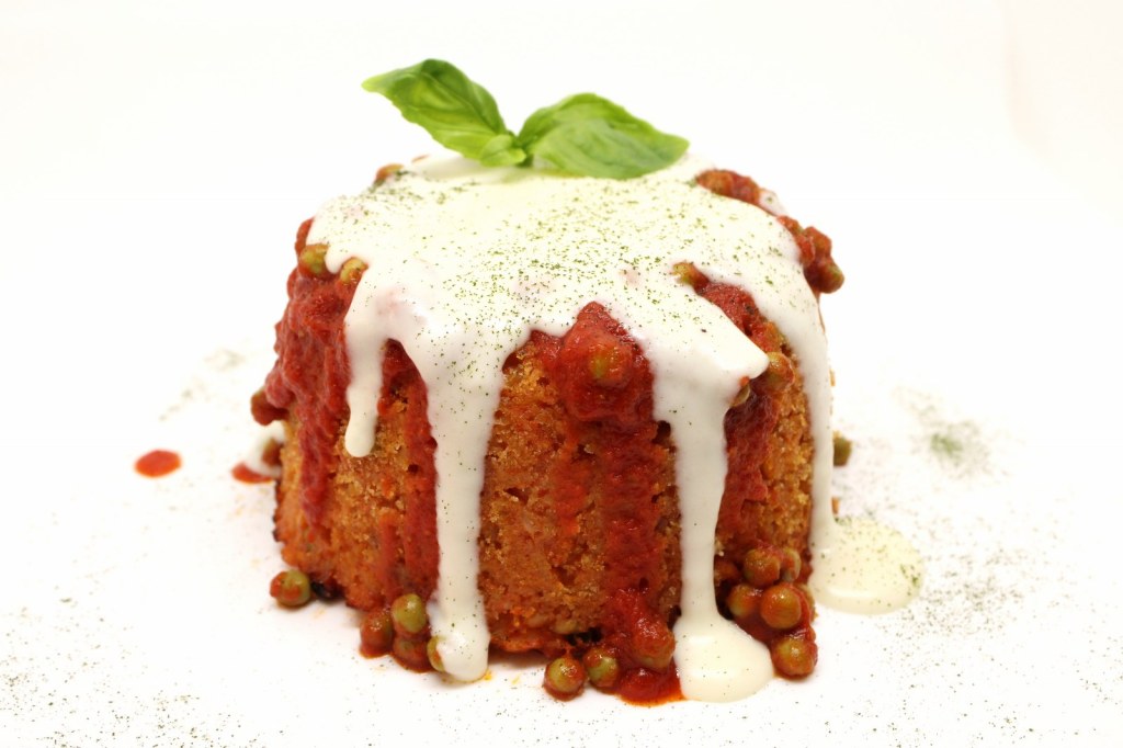 Sartu di riso con fonduta di provolone del monaco