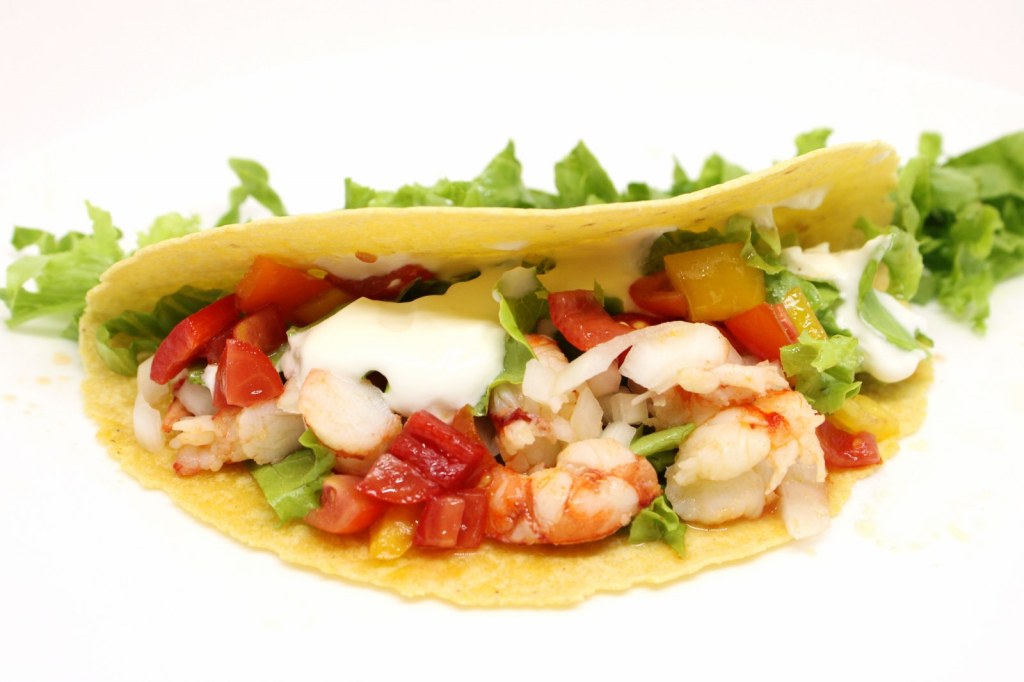 Tacos messicani con gamberi