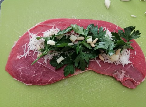 Braciole al ragu con peperoni a gratin