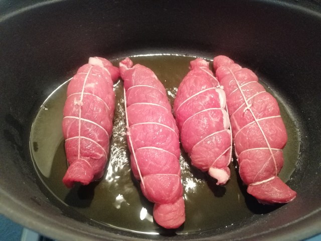 Braciole al ragu con peperoni a gratin
