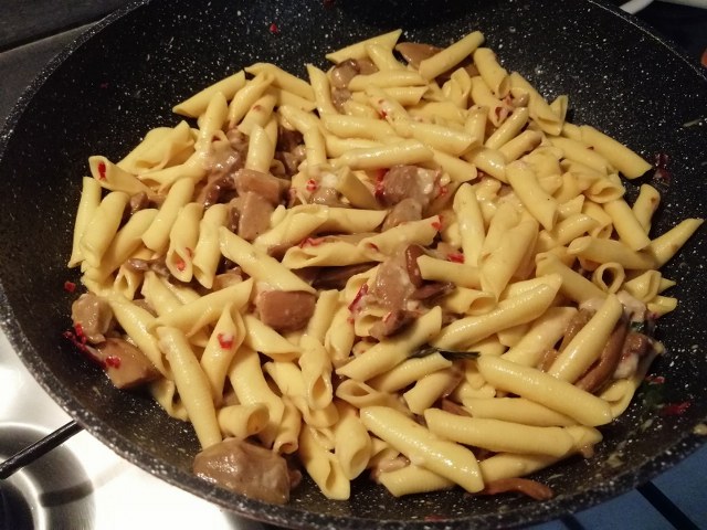 Garganelli con porcini peperone crusco e pannerone di Lodi