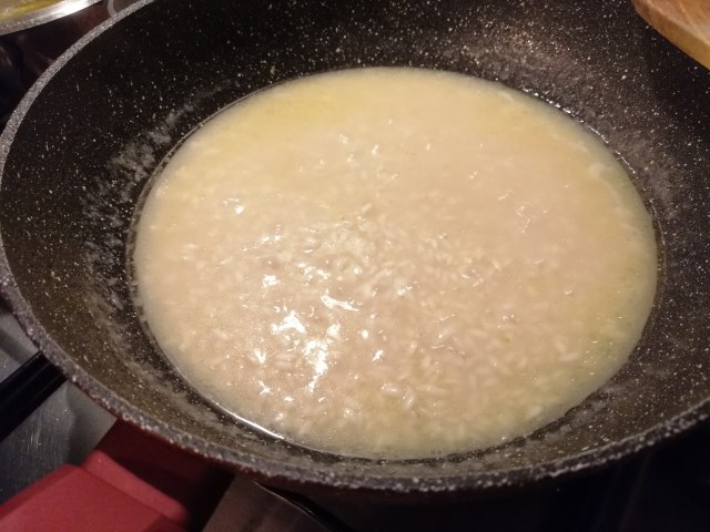 Risotto con baccala crema di cime di rapa e patate