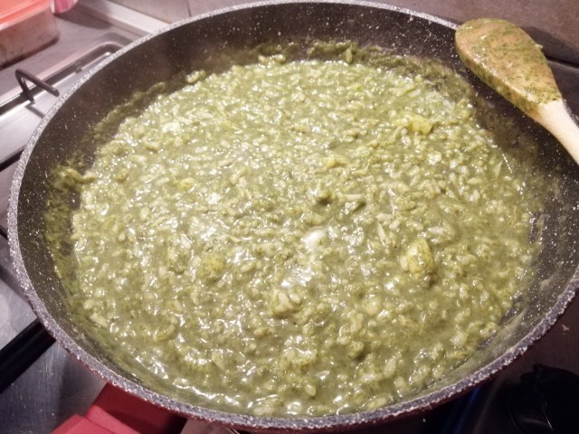 Risotto con baccala crema di cime di rapa e patate