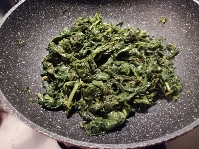 Risotto con baccala crema di cime di rapa e patate