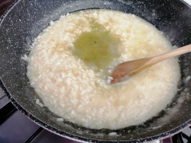 Risotto con spinaci e gorgonzola