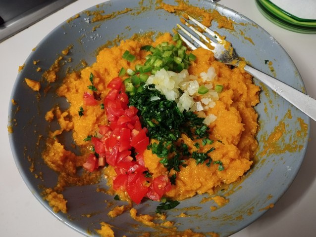 Felafel di lenticchie e guacamole di zucca