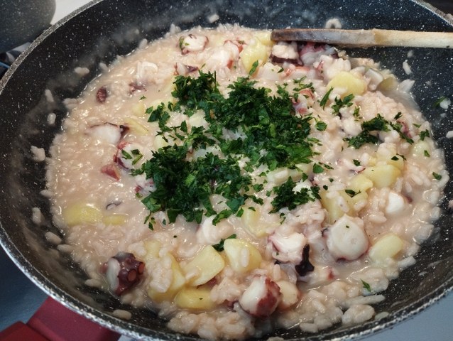 Risotto con polpo e patate
